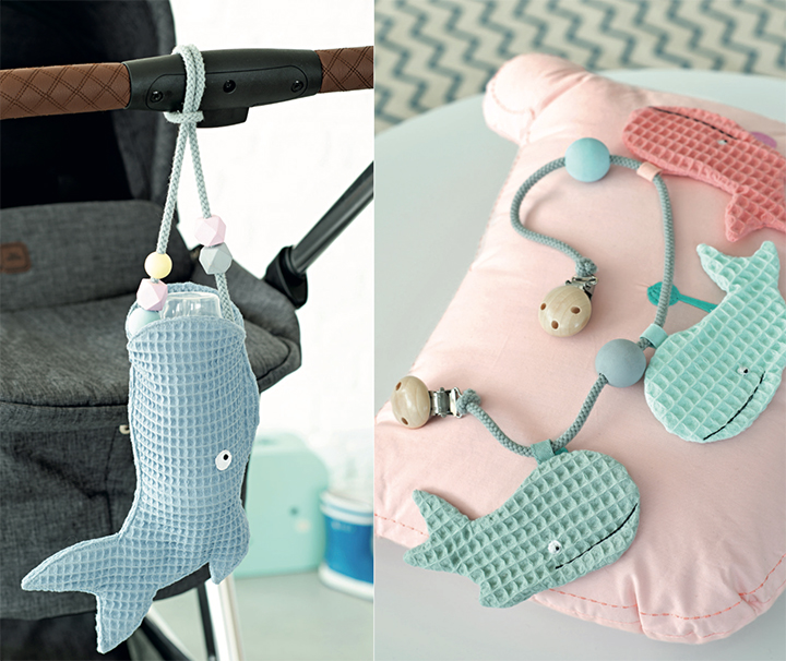 
Porte-biberon et mobile d'éveil baleine
 - Burda Style HS Baby 2019
