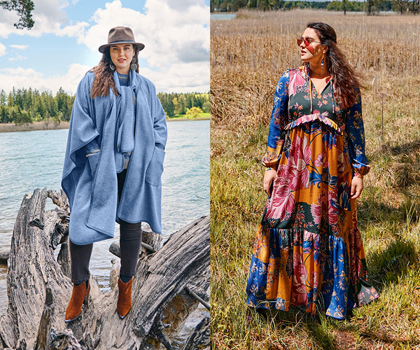 Cape et maxi robe fleurie