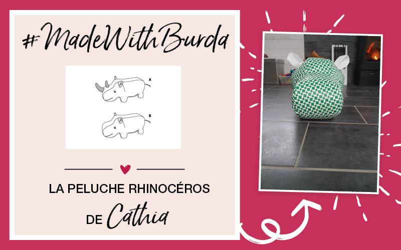 #MadeWithBurda : la peluche rhinocéros de Cathia