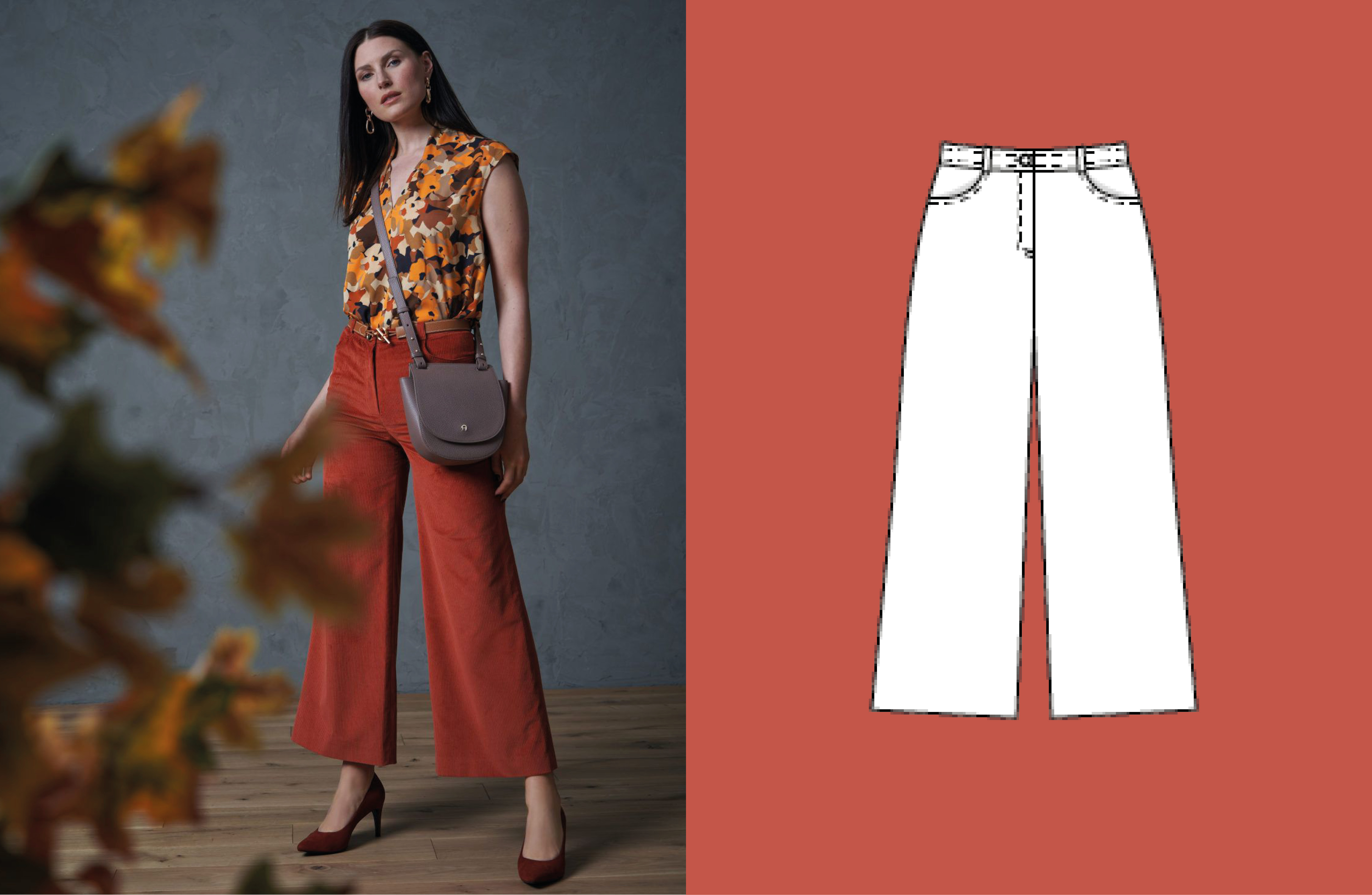 Pantalon en velours n°106 | Burda Style 10/21